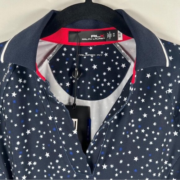 NWT RLX RALPH LAUREN Tailored Fit W Golf 5/15 Jersey Polo Shirt Star Print XS - Picture 8 of 13